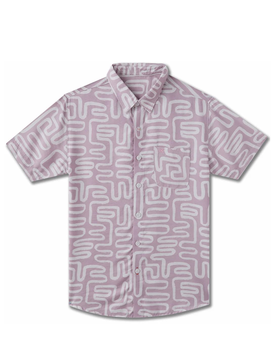 Boys Pink Casual Regular Fit Printed Half Sleeves Shirt