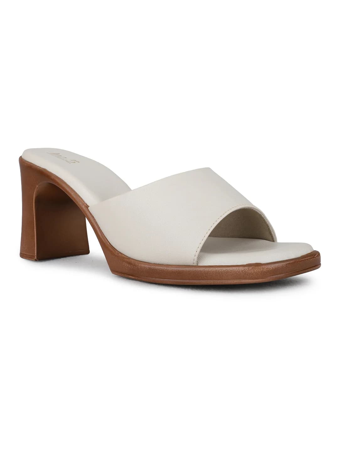 Women's Cream Casual Solid Slip-Ons Sandals
