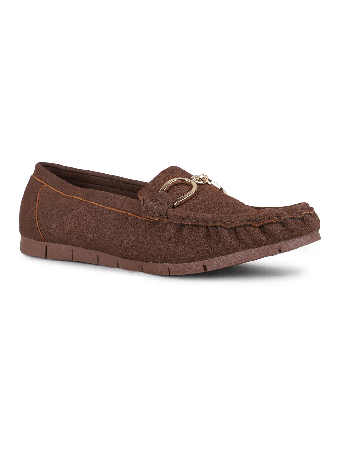 Women's Brown Casual Solid Flats Loafers