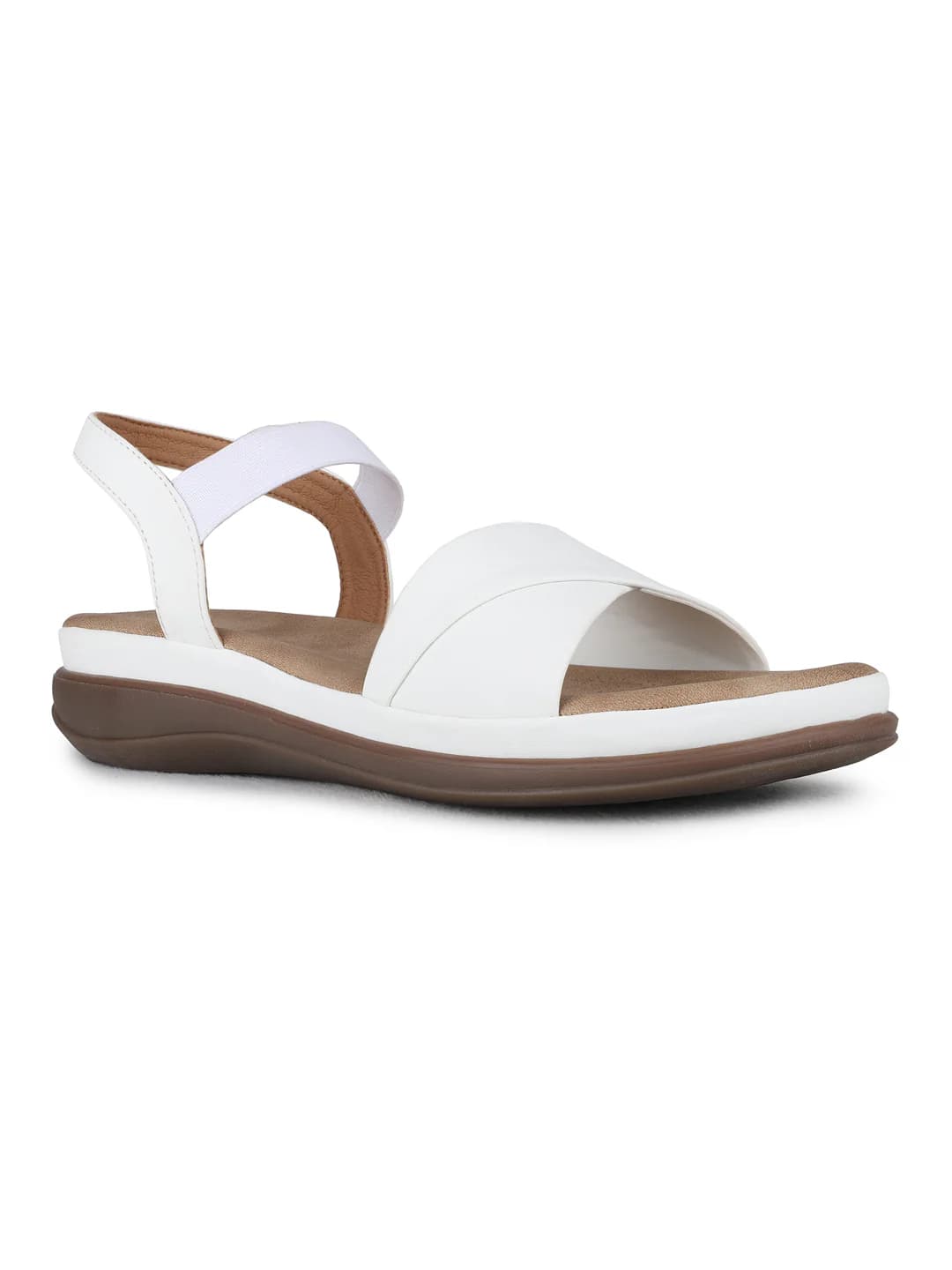 Women's White Casual Solid Slingback Sandals