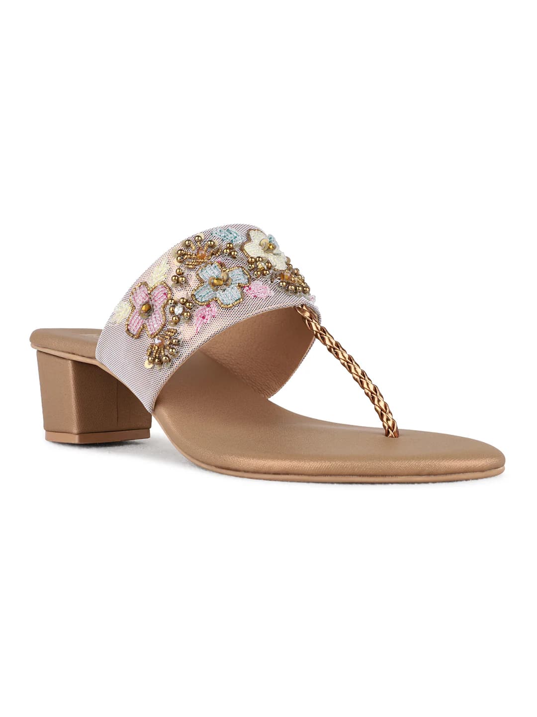 Women's Gold Traditional Solid Wedges Sandals