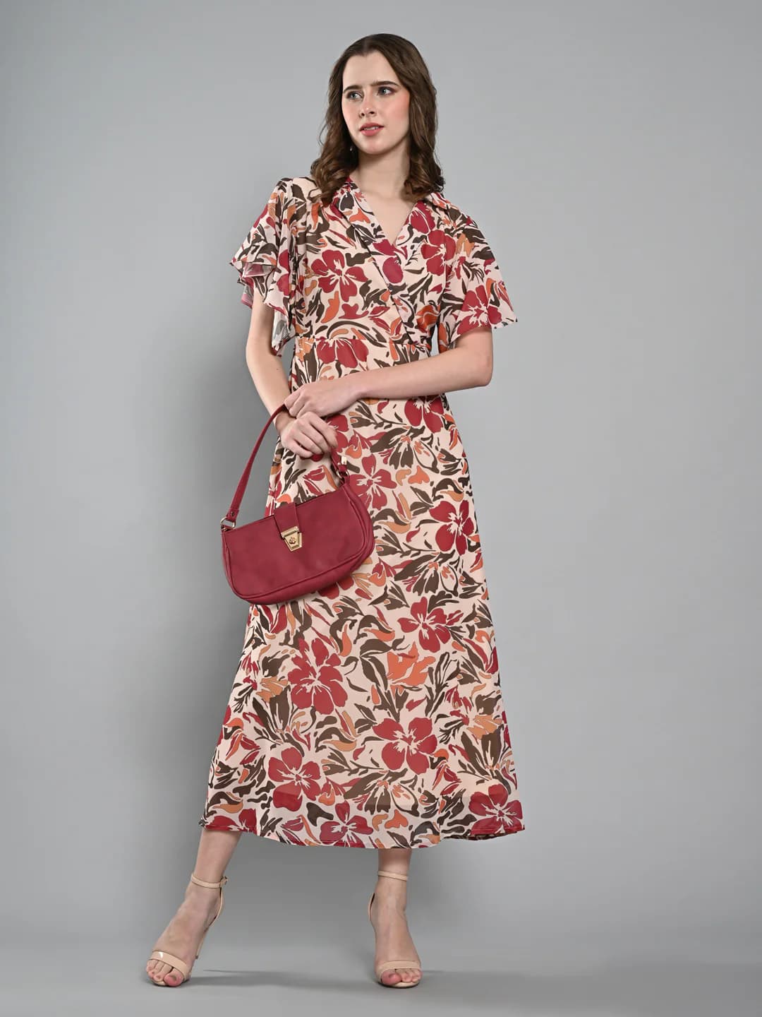 Women's Multicolor Casual Printed Fit & Flared Dress