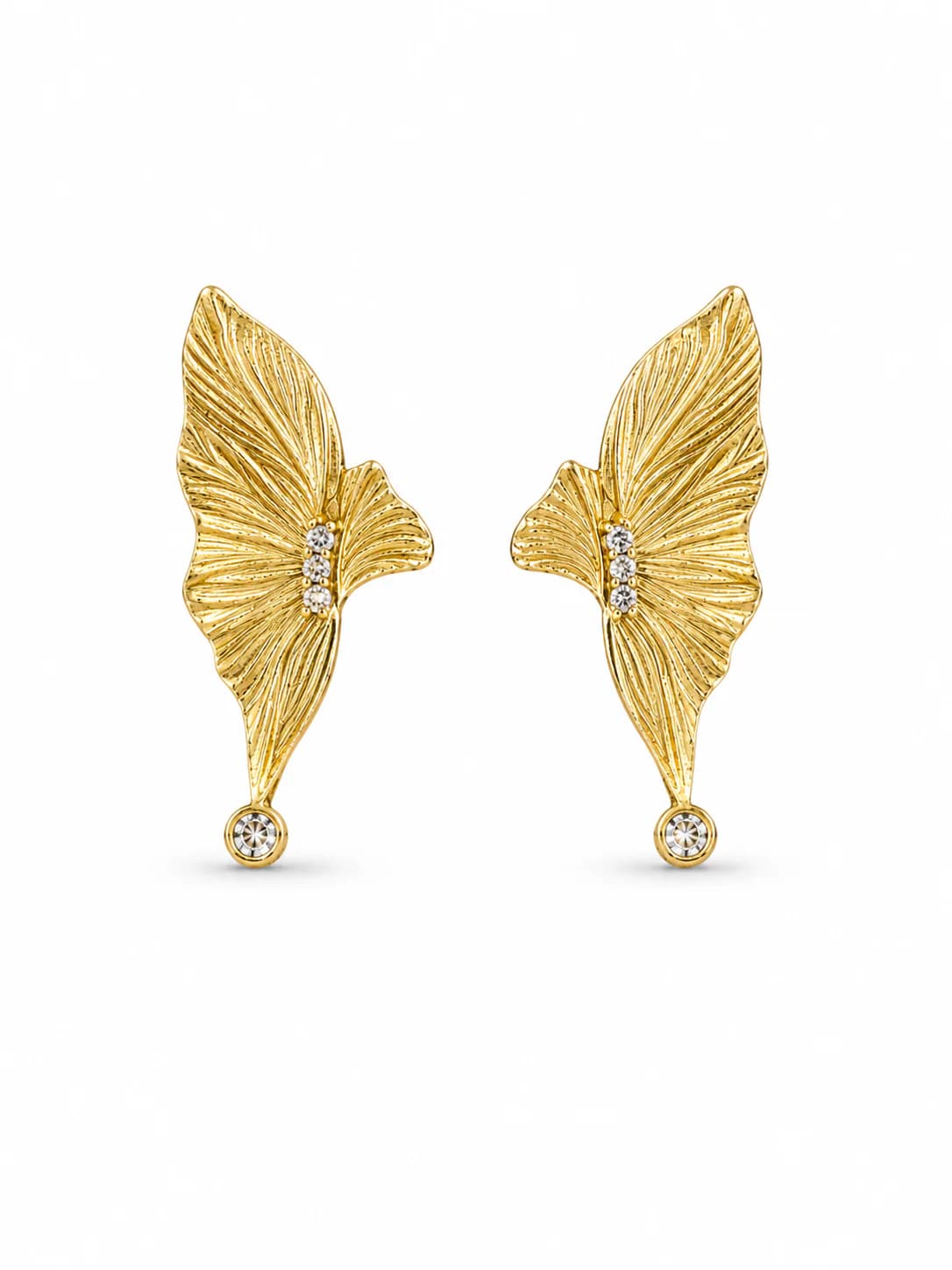 Women's Gold Flutter Leaf Earrings