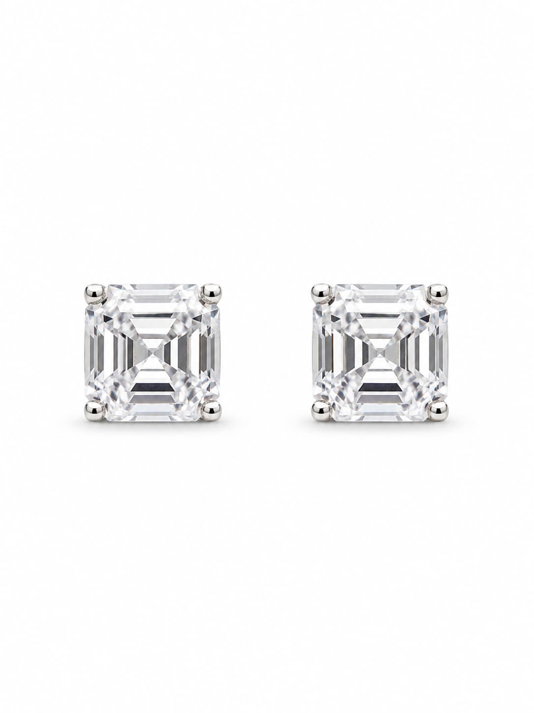 Women's Silver 3 Am - Cushion Solitaire Cygnet Diamond Studs