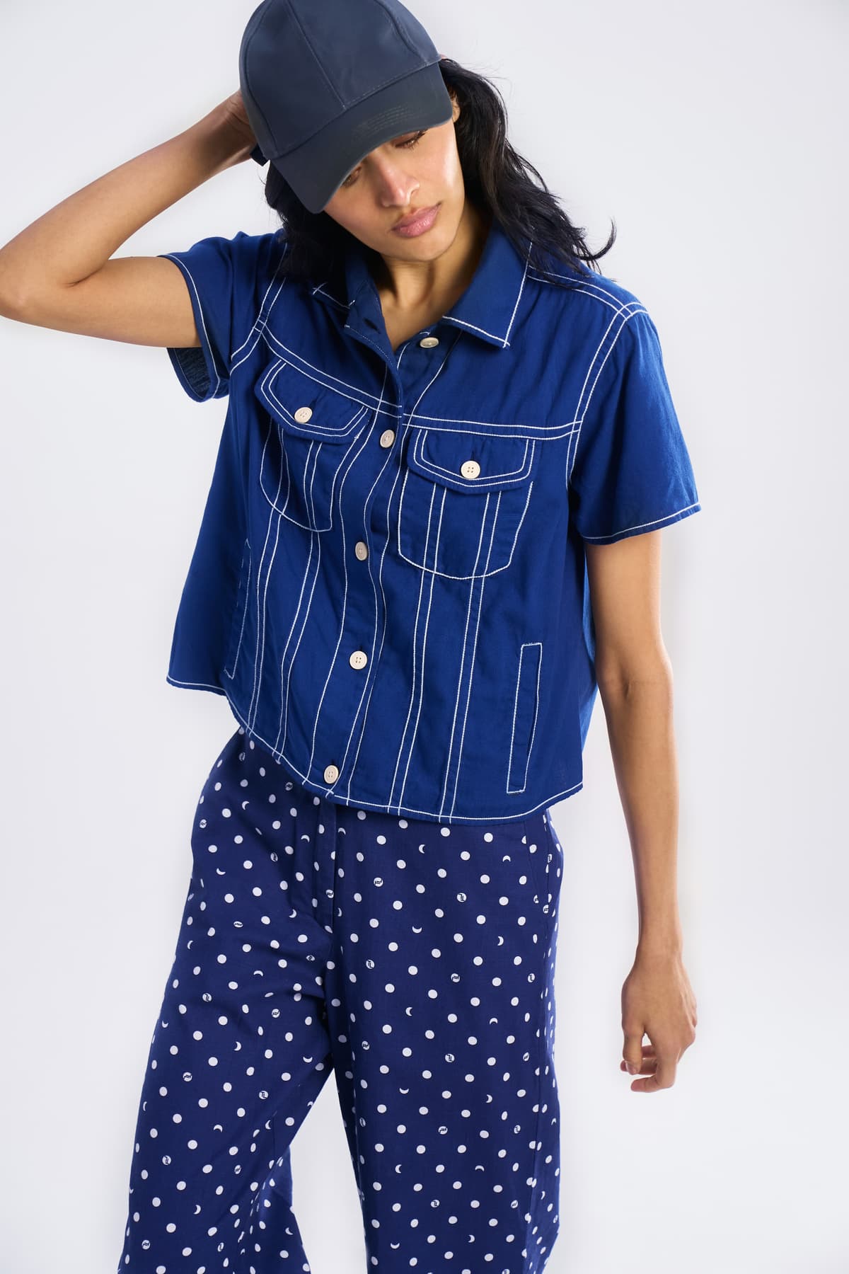 Women's Blue Casual Regular Fit Solid Shirt