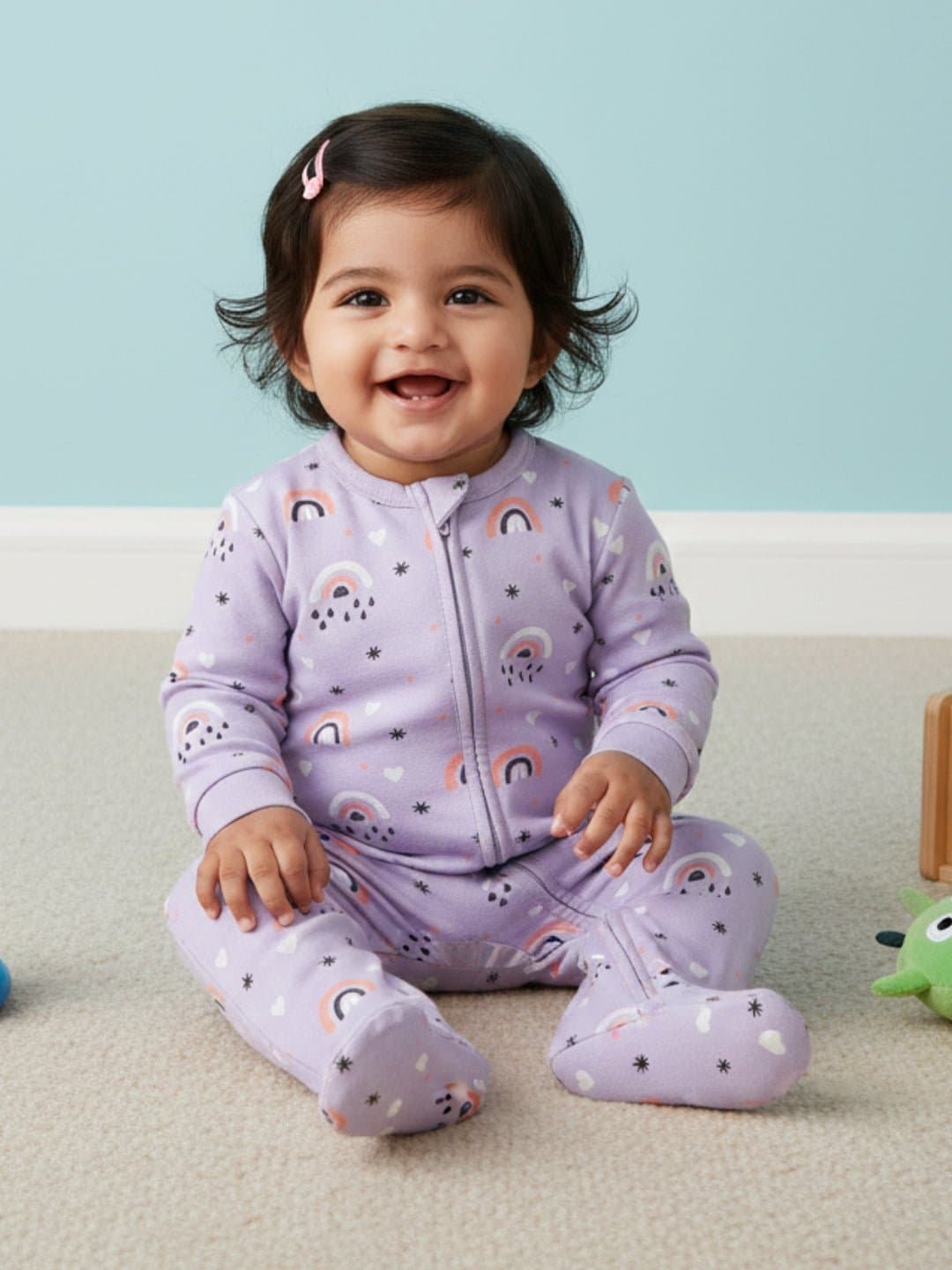 Unisex Purple Casual Printed Romper