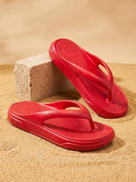 Unisex Red Casual Round Toe EVA Flip-Flops