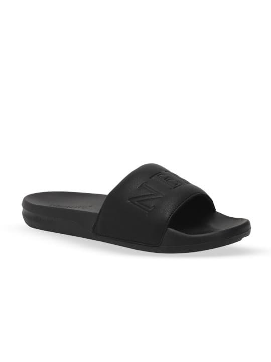 Men's Black Casual Flat Knitted Round Toe Slides