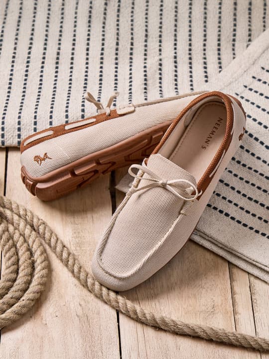 Men's White Casual Flat Knitted Round Toe Loafers