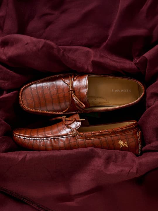 Men's Tan Casual Flat Knitted Round Toe Loafers
