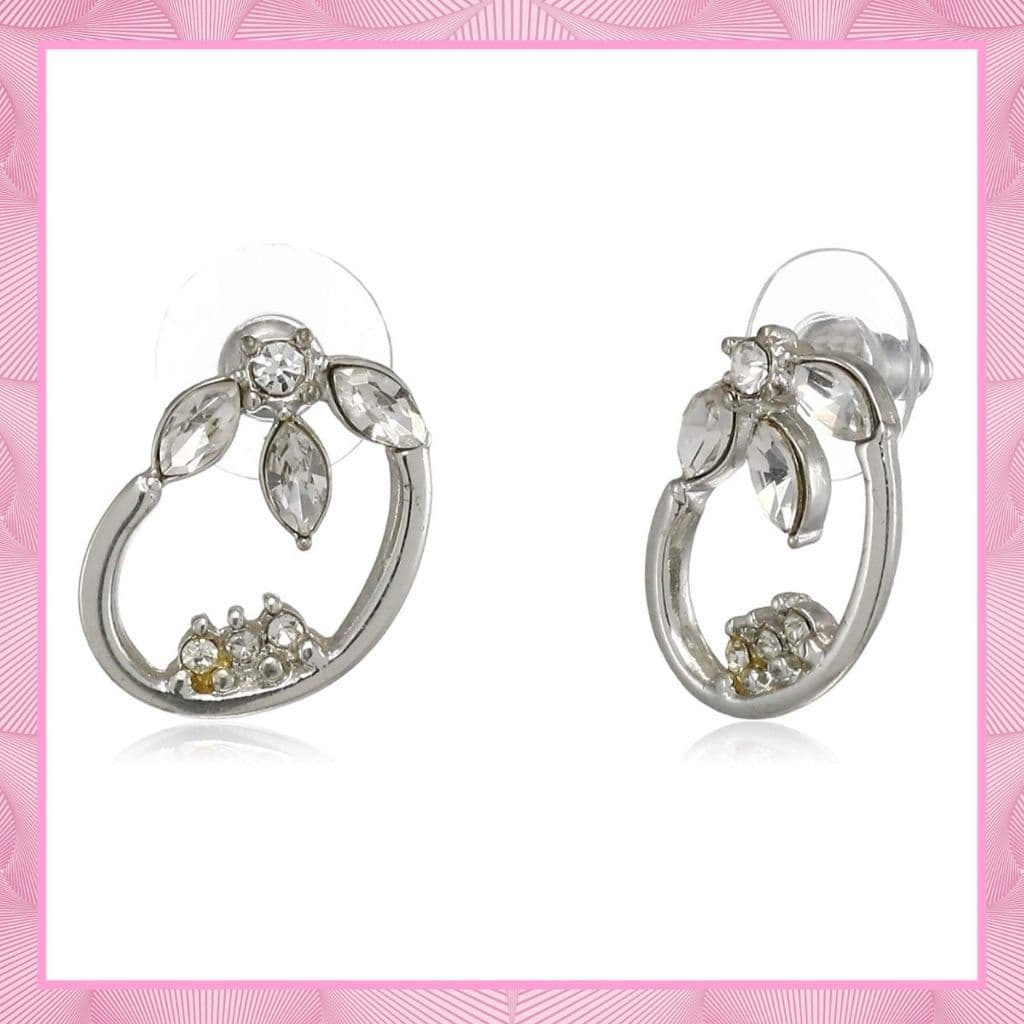Women's Floral Hoop Earrings Elegant Occasion Jewellery