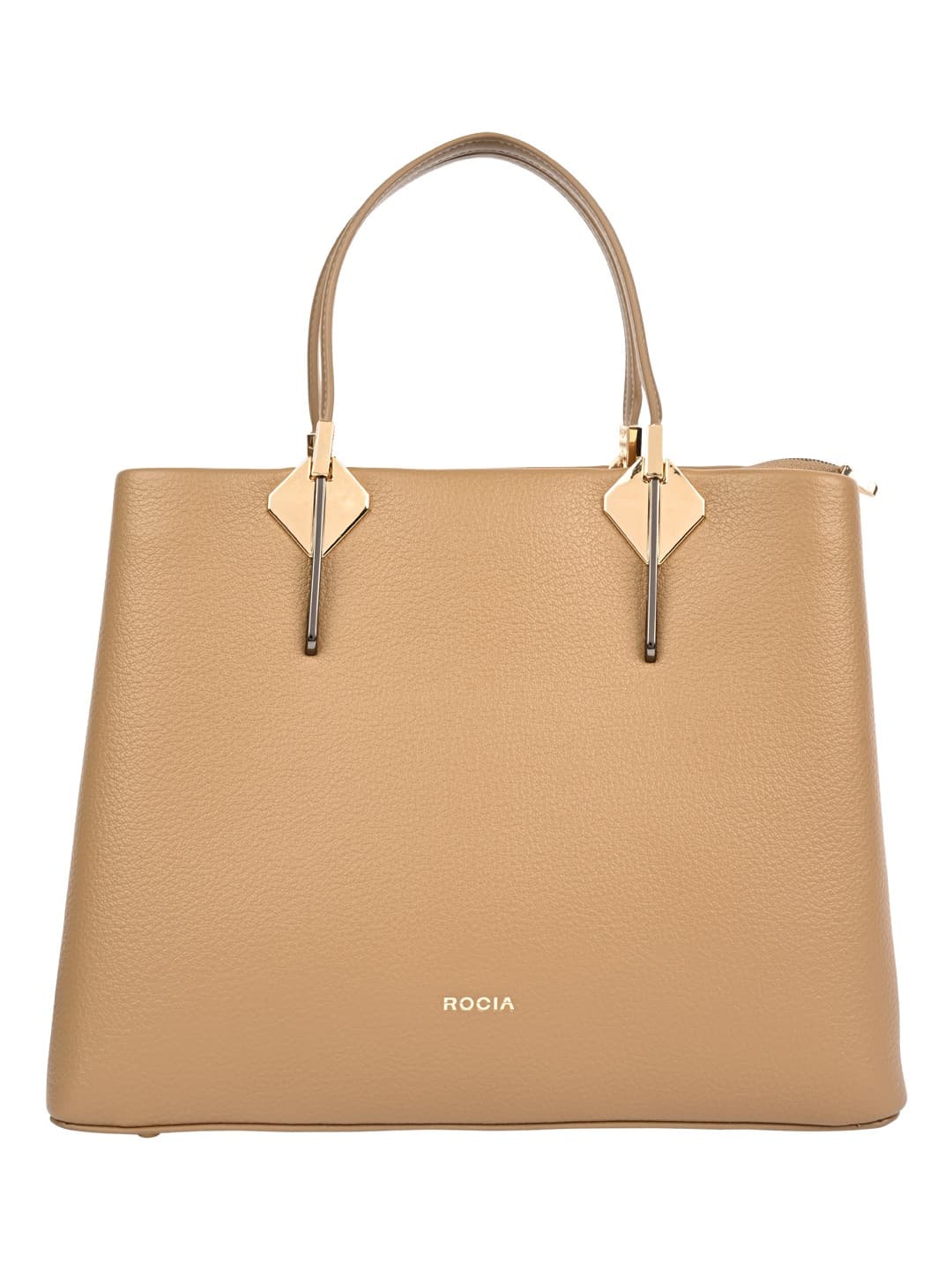 Women's Beige Solid Handheld Bag