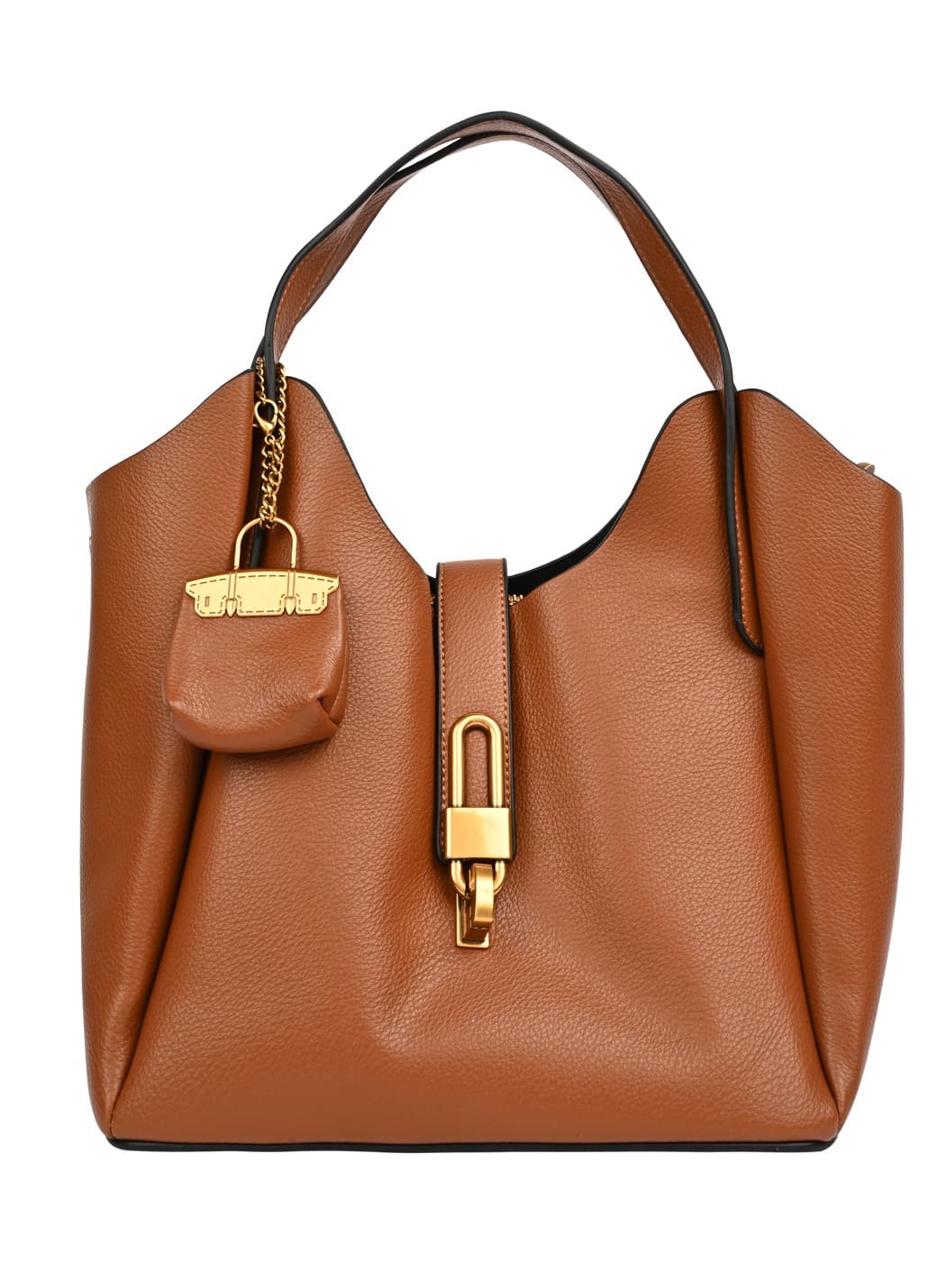 Women's Brown Solid Handheld Bag