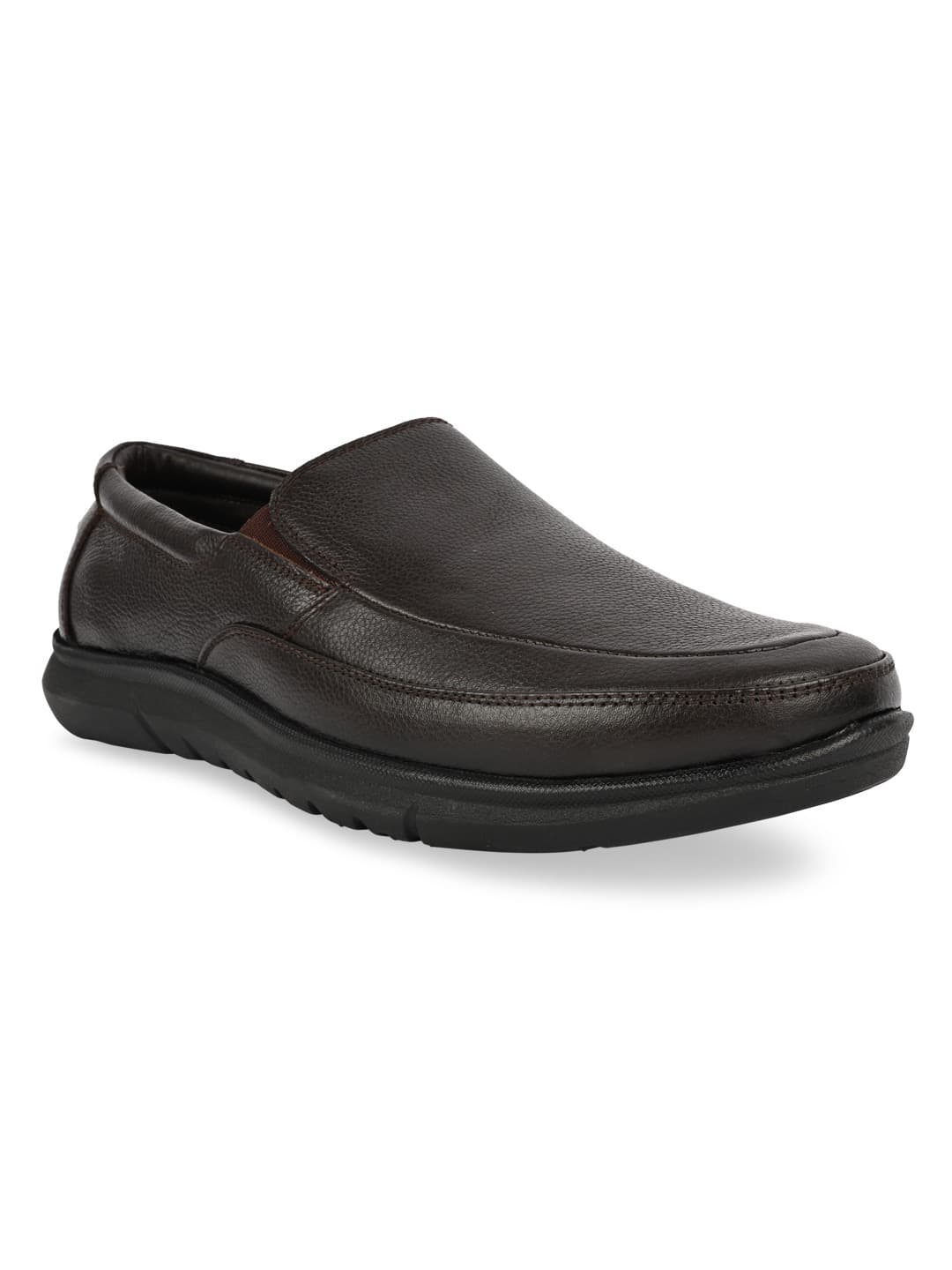 Men's Brown Casual Leather Formal Slip Ons Shoes