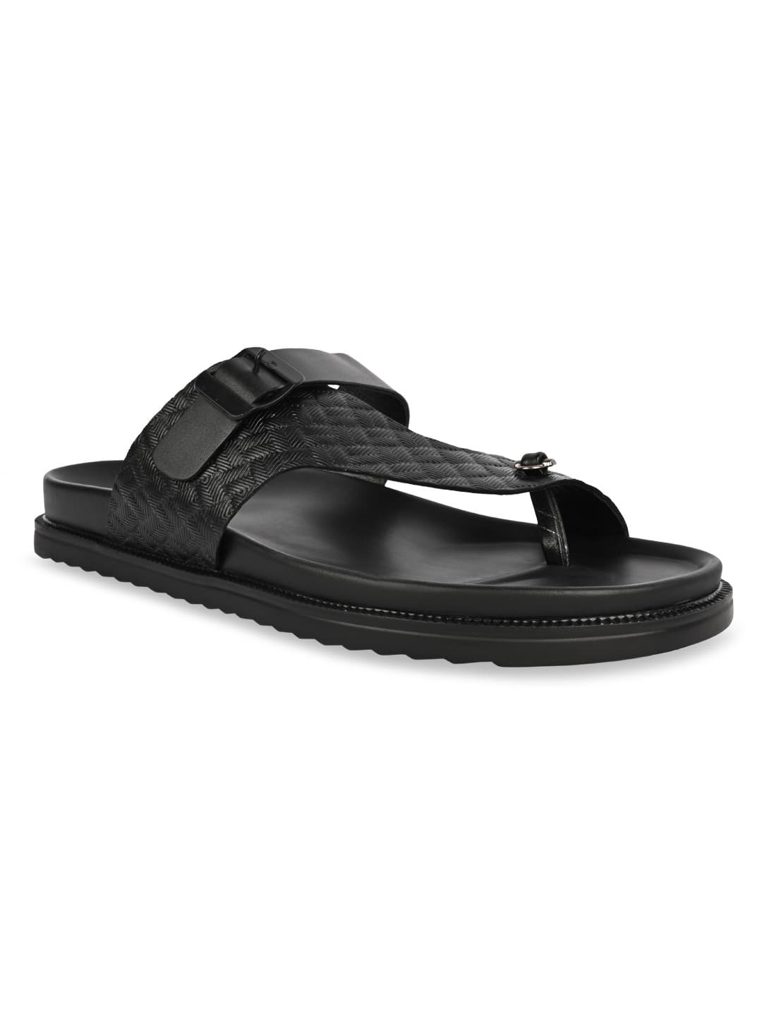 Men's Black Stylish Leather Sandals