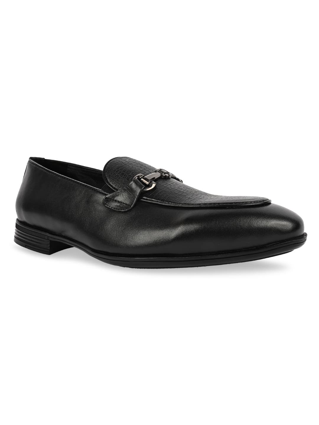 Men's Imperio By Black Formal Leather Buckled Slip Ons Shoes