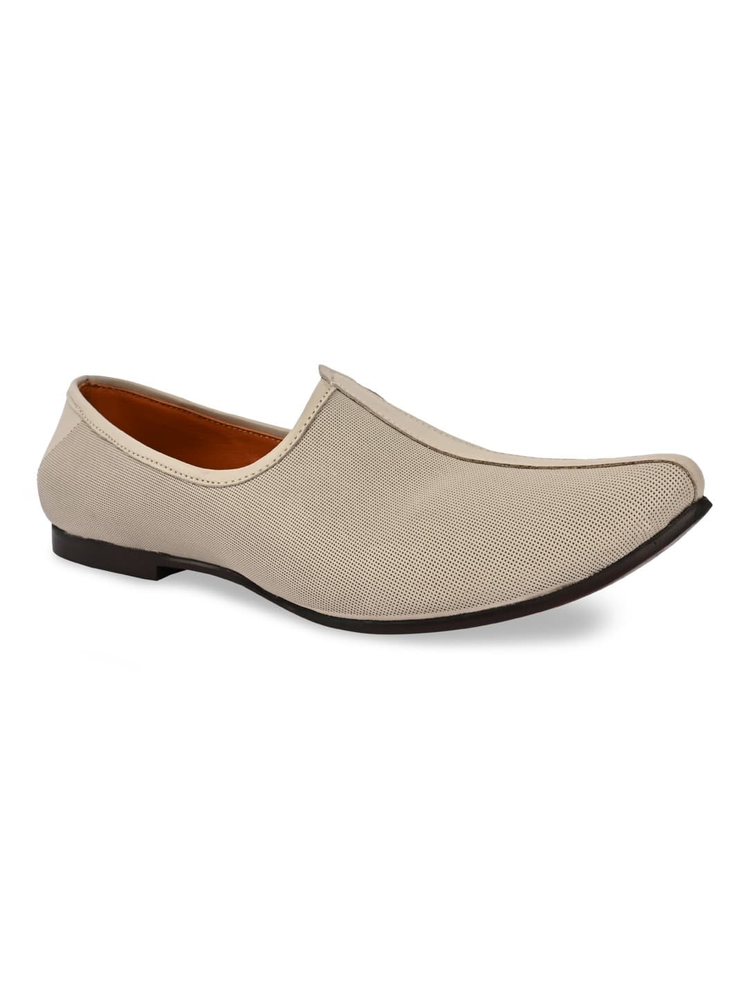 Men's Ivory Stylish Leather Juttis