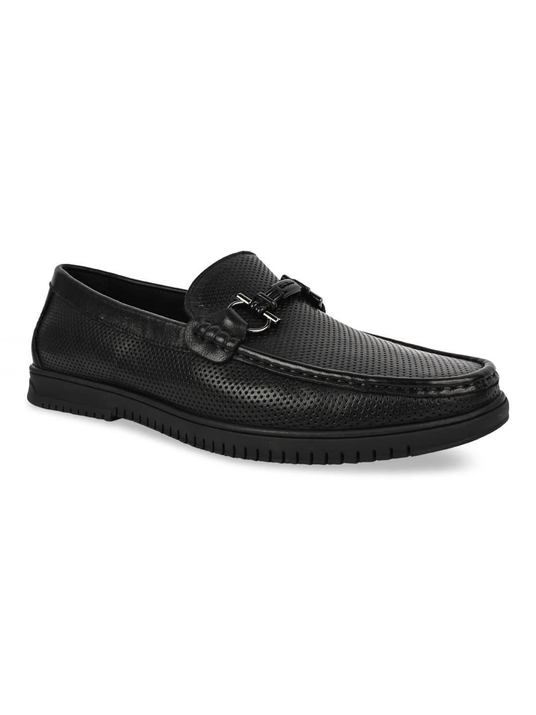 Men's Imperio By Black Comfort Flexible Buckled Leather Loafers