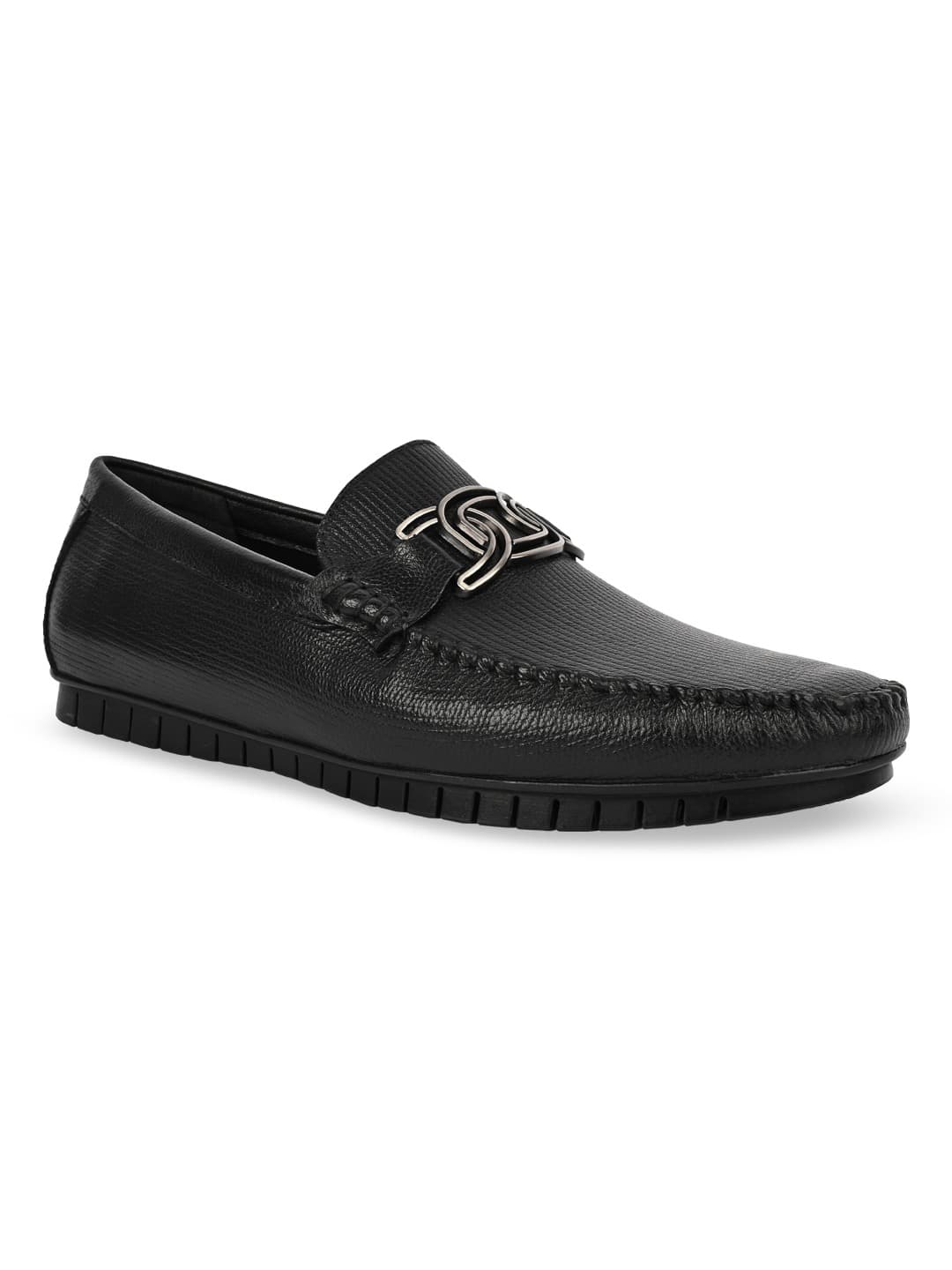 Men's Imperio By Black Comfort Flexible Buckled Leather Loafers