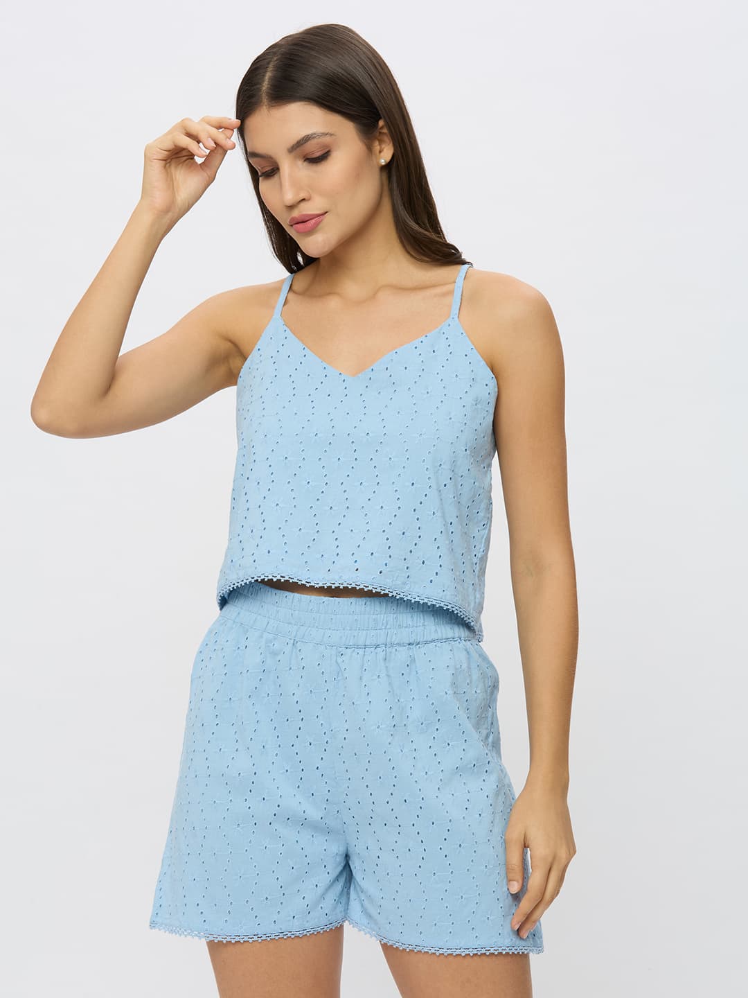 Women's Sky Blue Camisole and Shorts Set