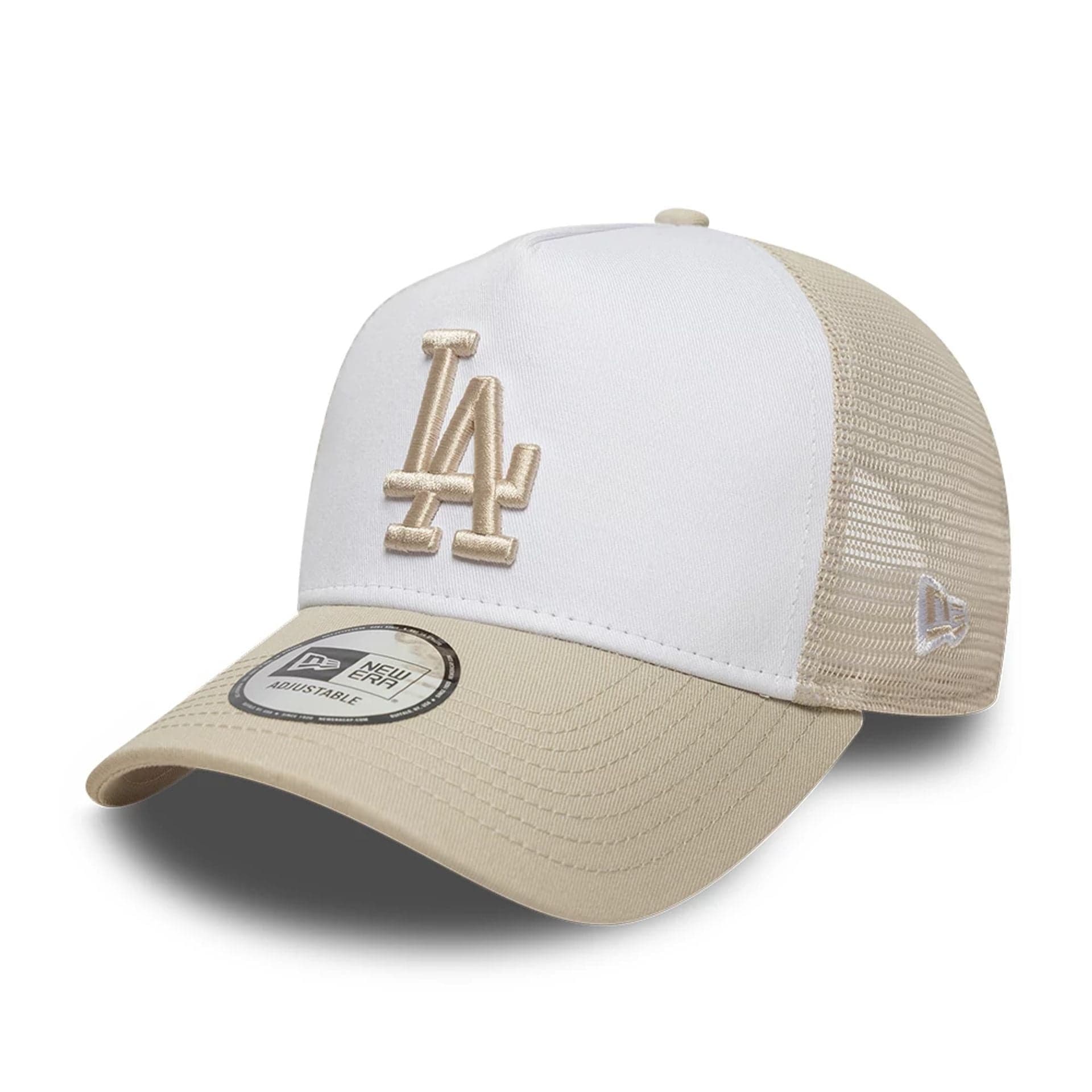 Men's La Dodgers MLB League Essential Light Beige A Frame Trucker Adjustable Cap