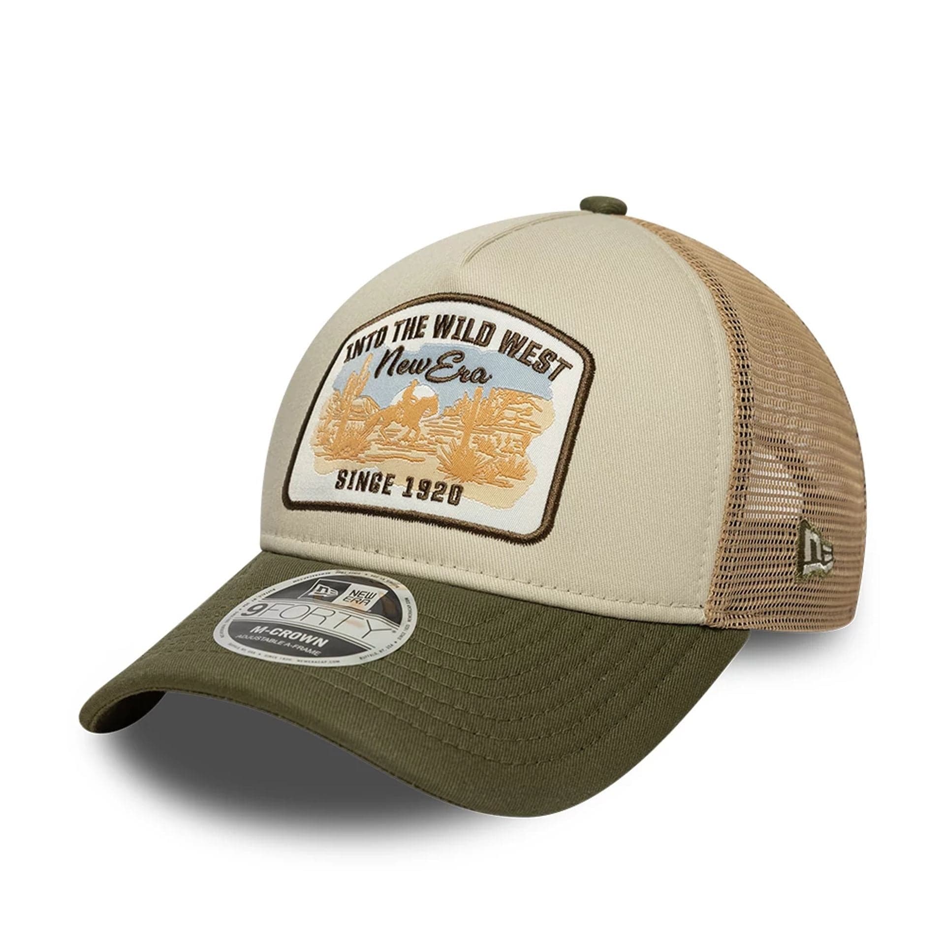 Men's New Era Dark Green Crown A Frame Trucker Adjustable Cap