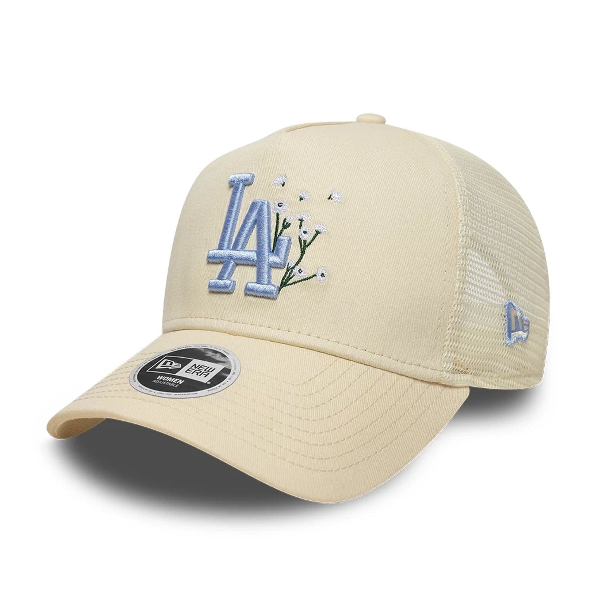 Women's La Dodgers MLB Floral Light Beige A Frame Trucker Adjustable Cap