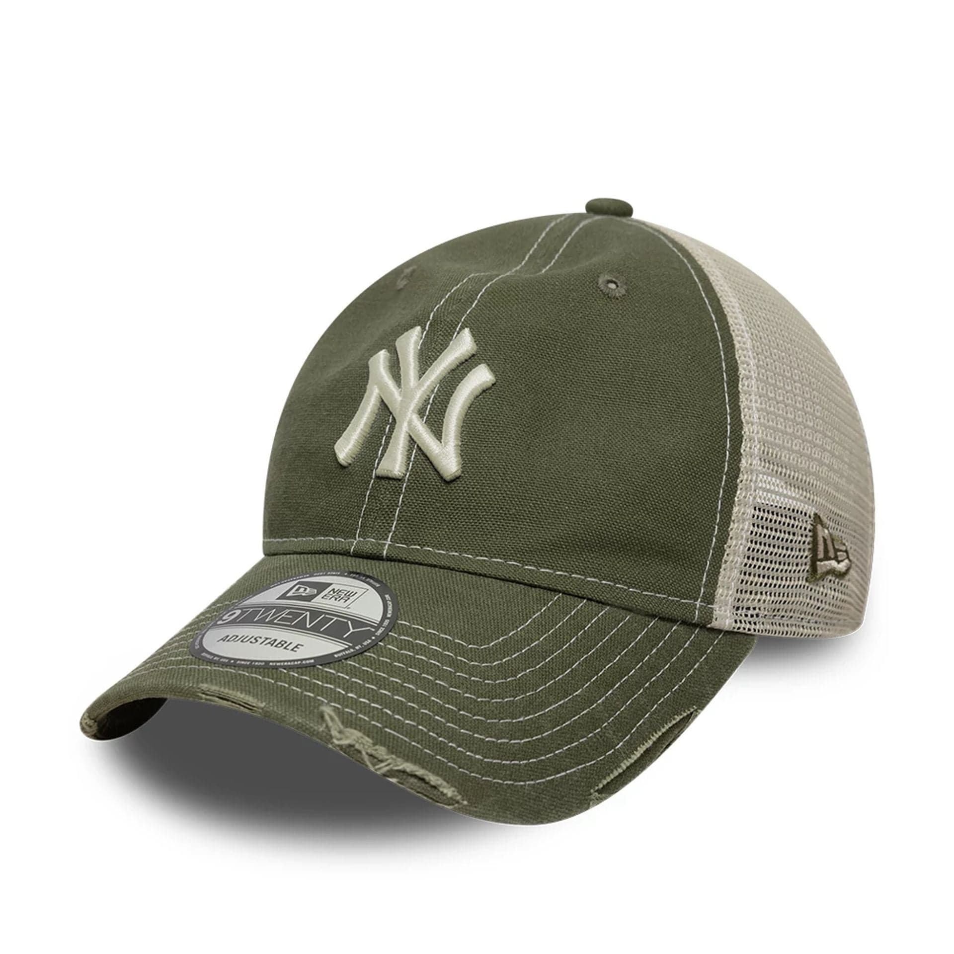 Men's New York Yankees MLB Cotton Canvas Green 9Twenty Trucker Adjustable Cap