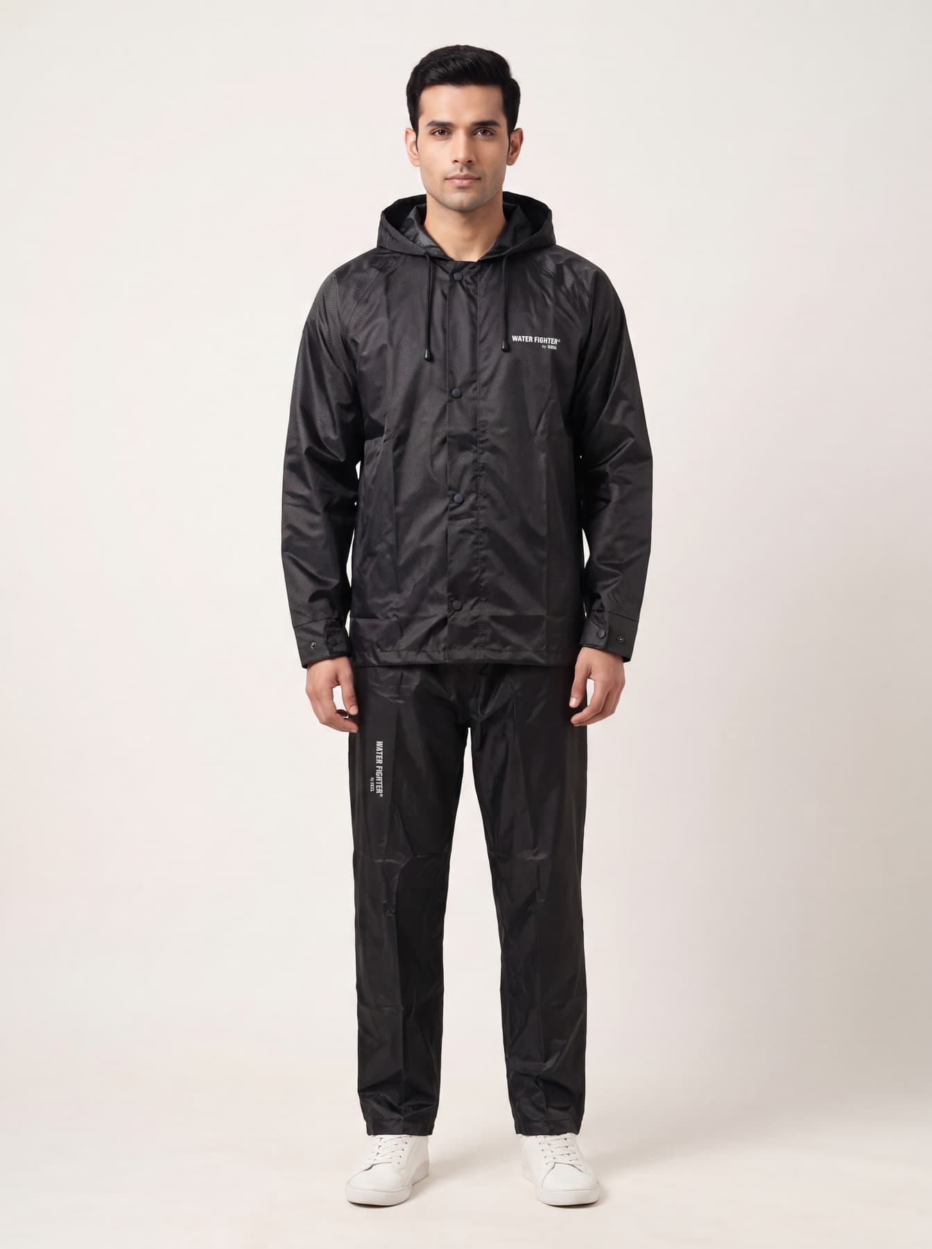 Men's Blue Hooded Neck Occassion Pvc Rain Suit