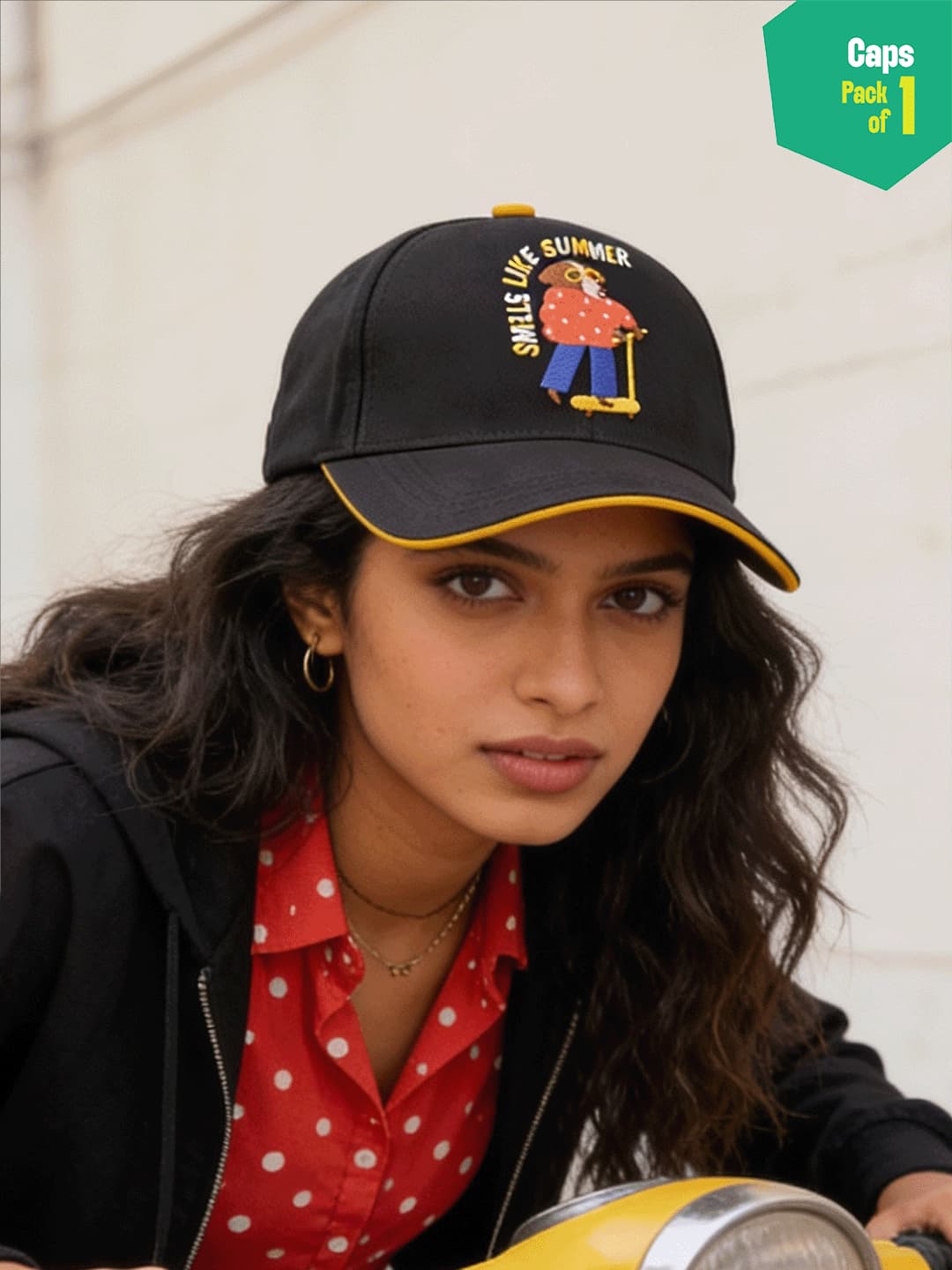 Unisex Black Smell Like Summer Cotton Cap - Adjustable - Pack of 1