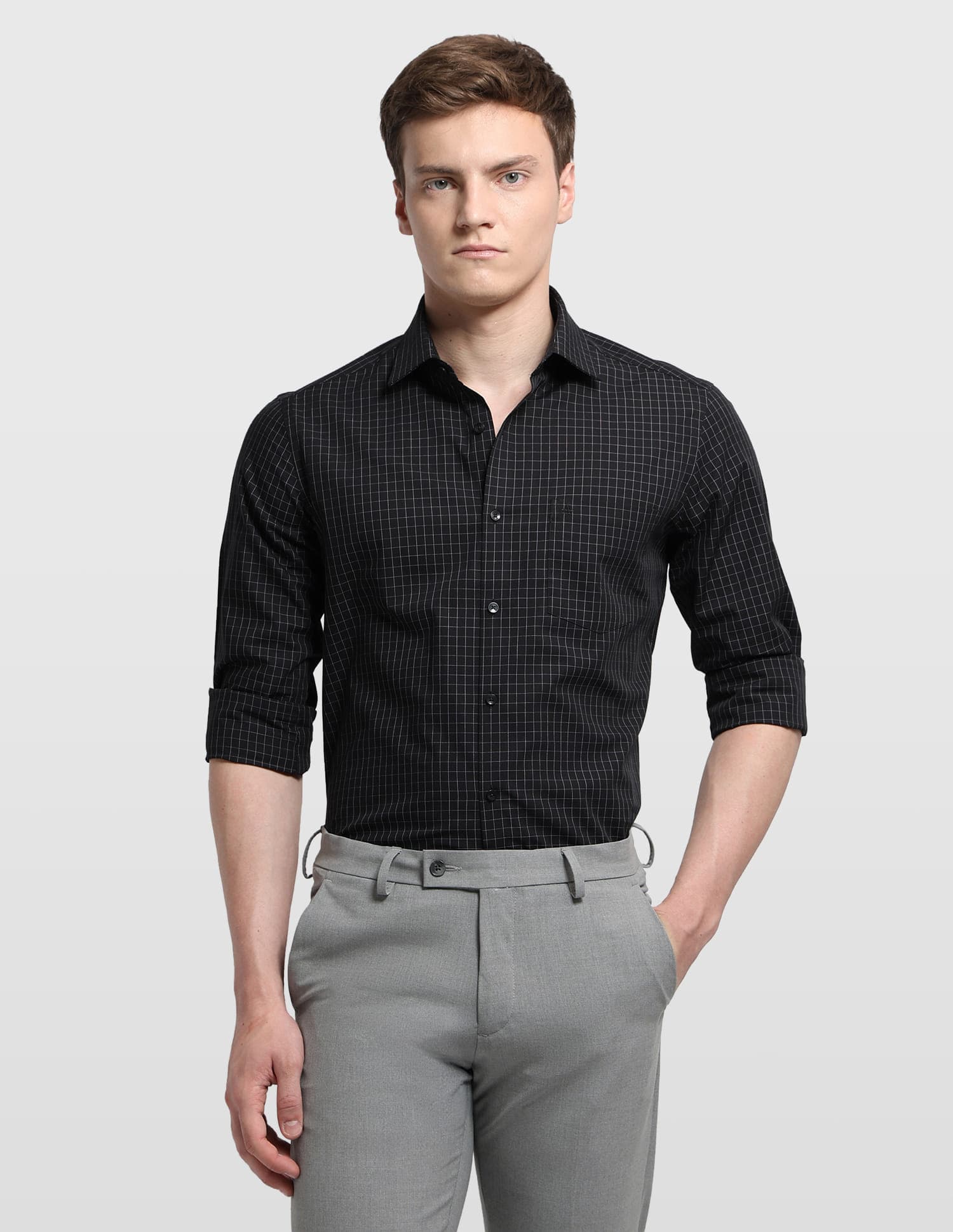 Men's Black Formal Slim Fit Full Sleeves Shirt