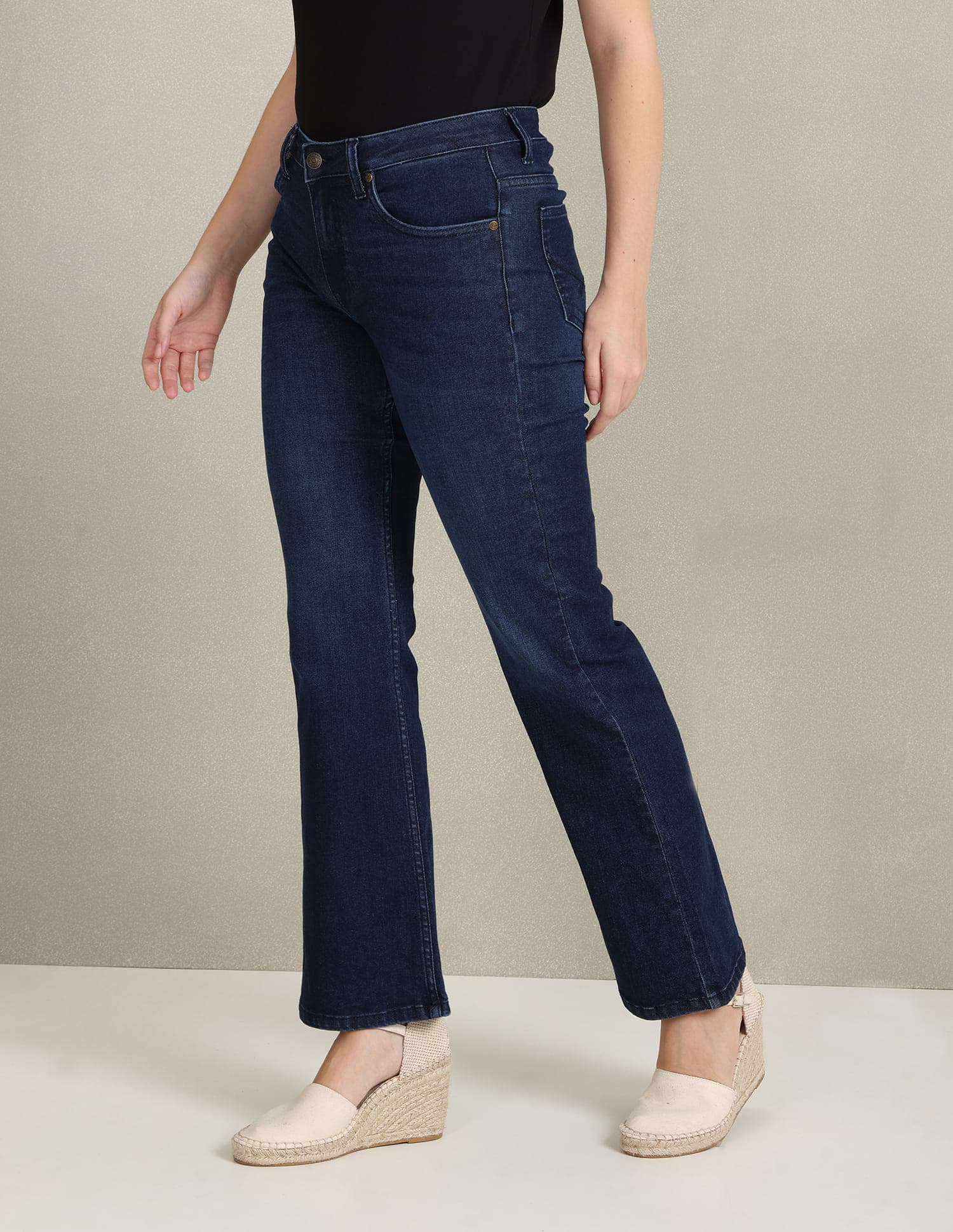 Women's Blue Dark Wash Bootcut Jeans
