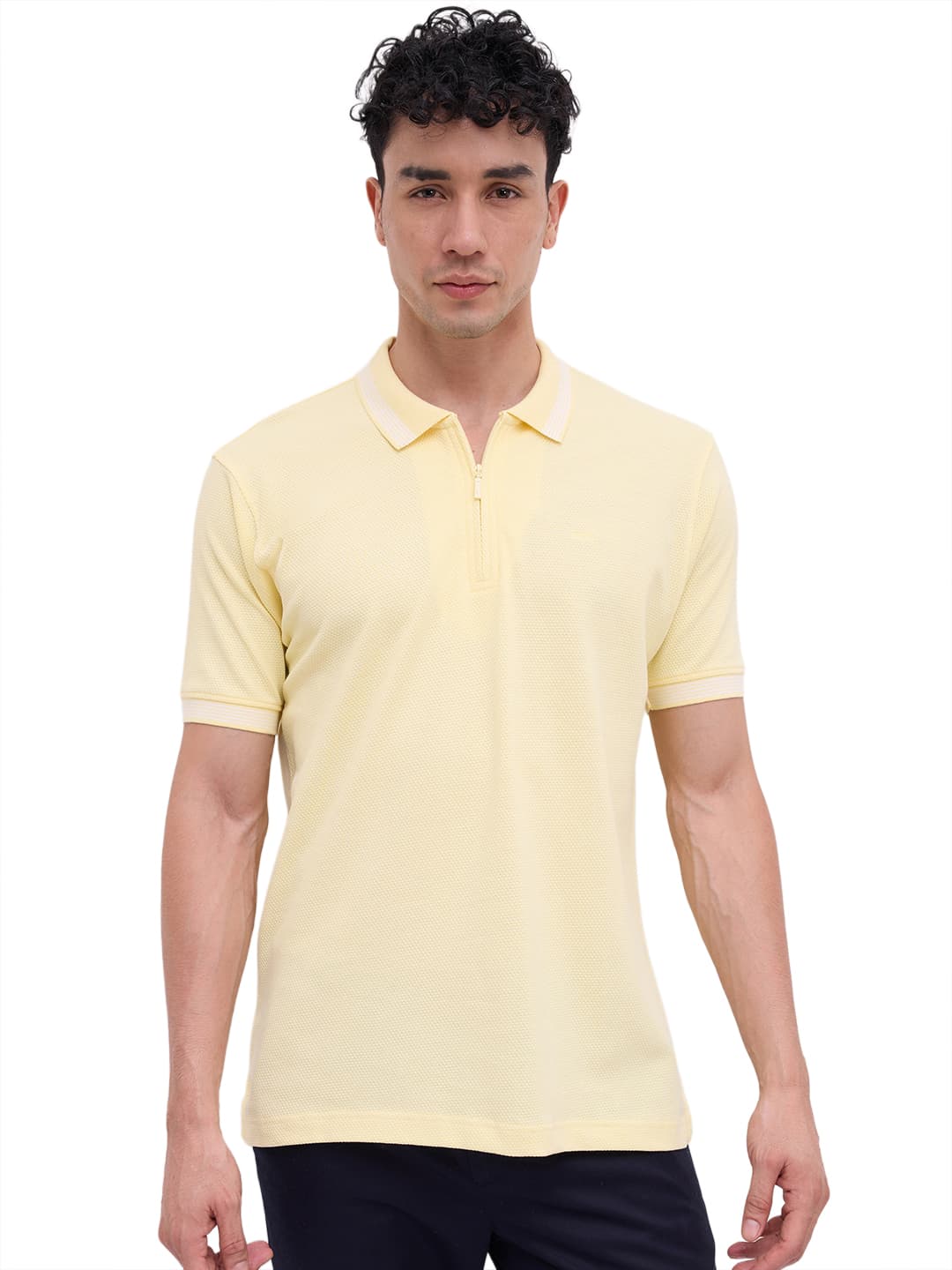 Men's Light Green Regular Fit Casual Half Sleeves Cotton Polo Tshirt