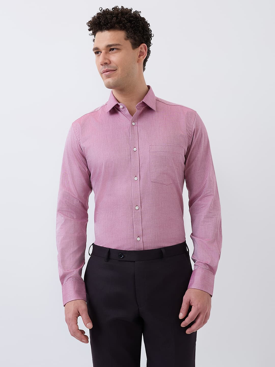 Men's Dark Maroon Slim Fit Casual Full Sleeves Cotton Shirt