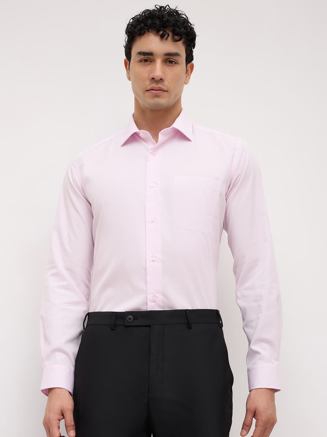 Men's Light Red Regular Fit Casual Full Sleeves Cotton Shirt