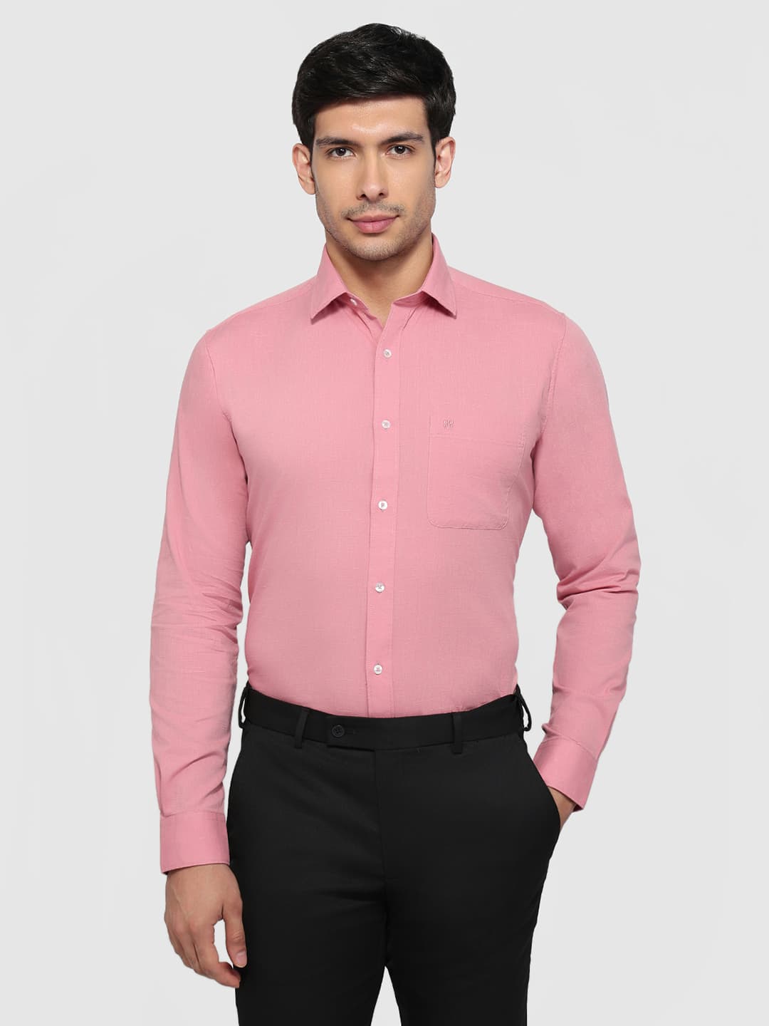 Men's Dark Red Slim Fit Casual Full Sleeves Cotton Shirt
