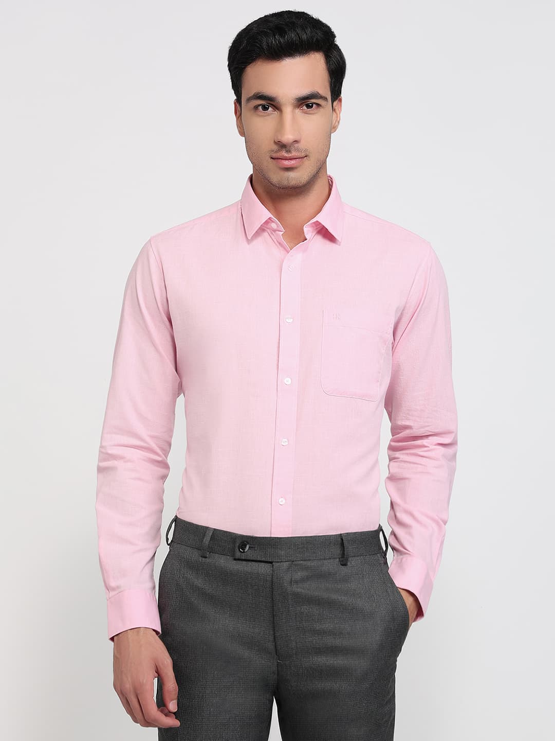 Men's Medium Red Slim Fit Casual Full Sleeves Cotton Shirt