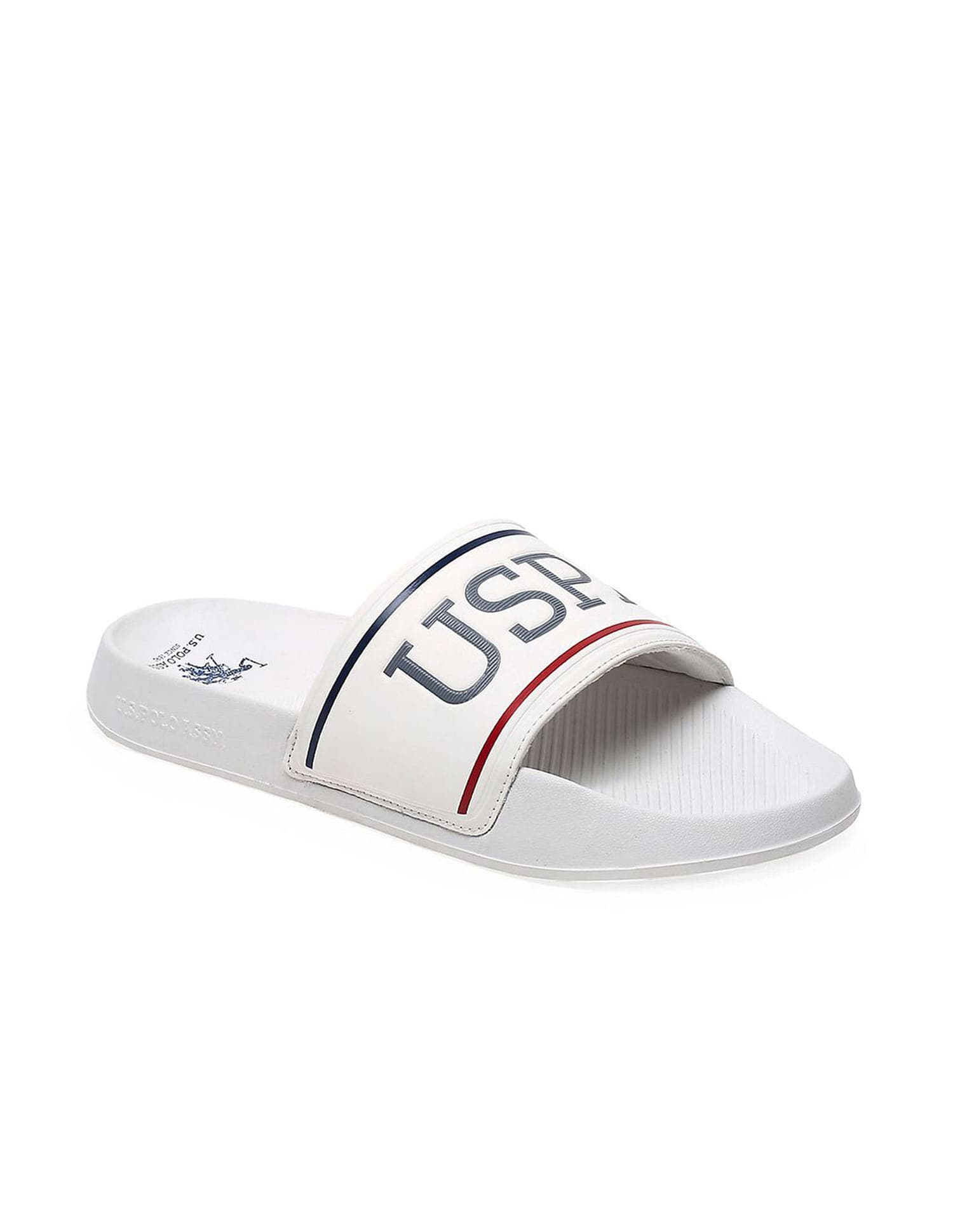Men's White Open Toe Logo Cloyee 6.0 Slides
