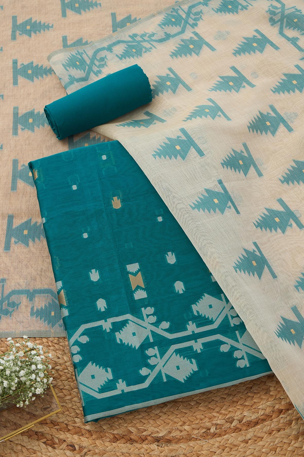 Women's Blue Festive Unstitch Dress Piece