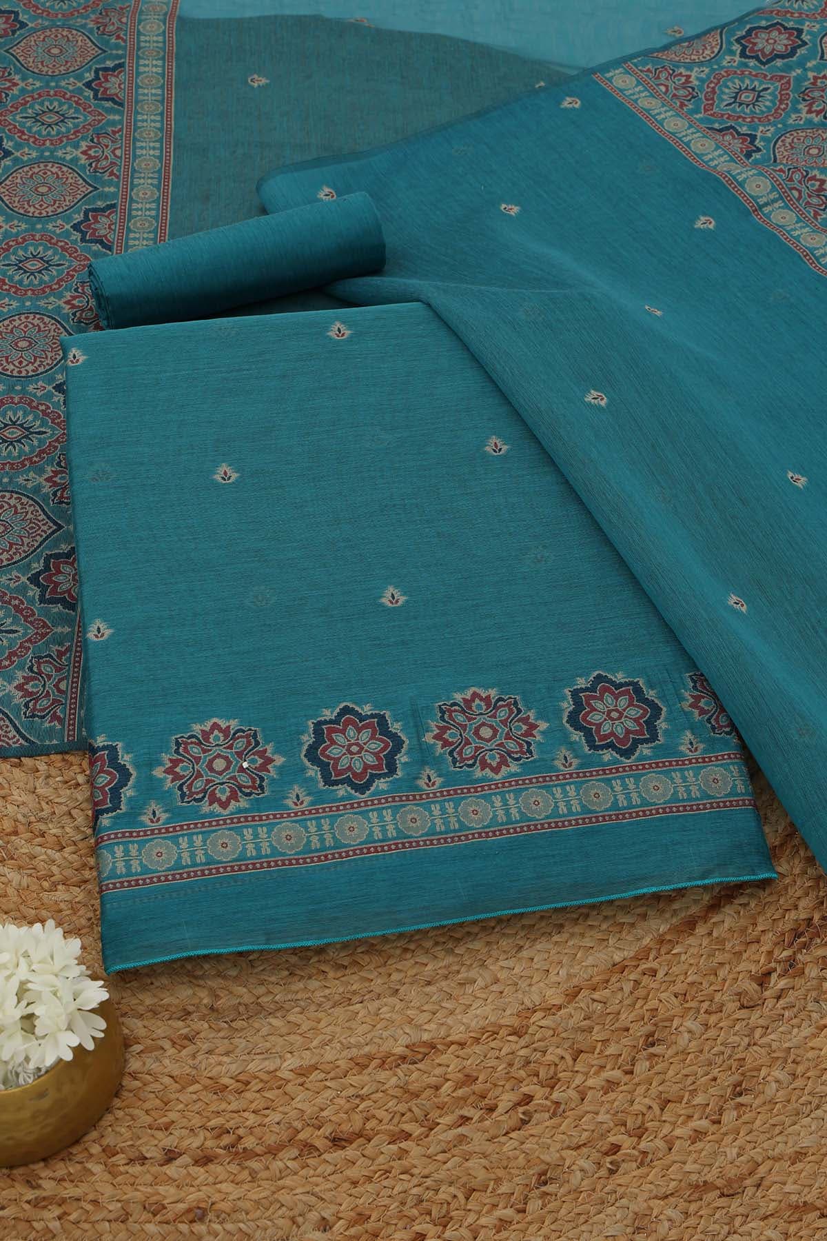 Women's Blue Festive Unstitch Dress Piece