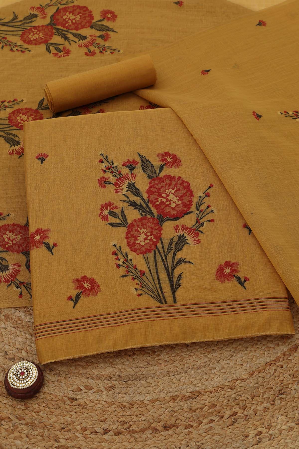 Women's Yellow Festive Unstitch Dress Piece
