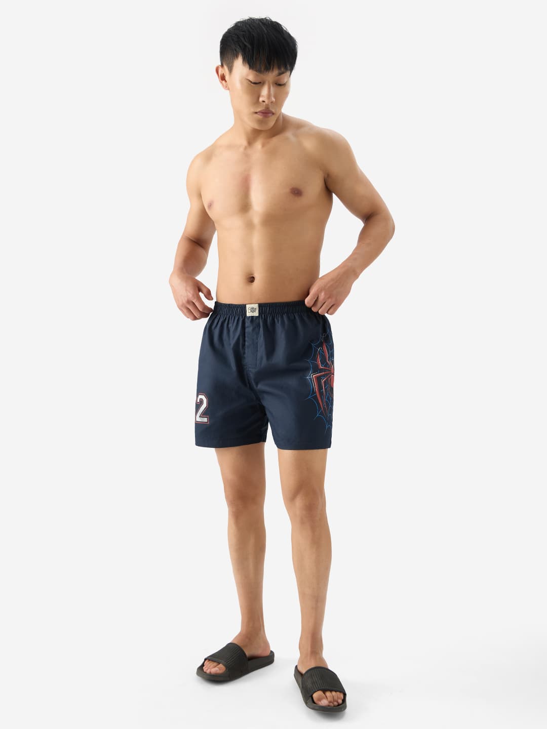 Men's Navy Casual Regular Fit Printed Boxers
