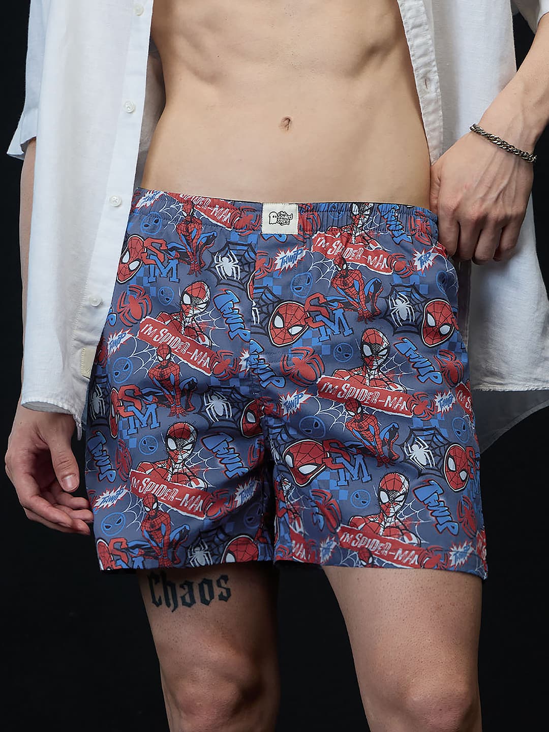 Men's Blue Casual Regular Fit Printed Boxers