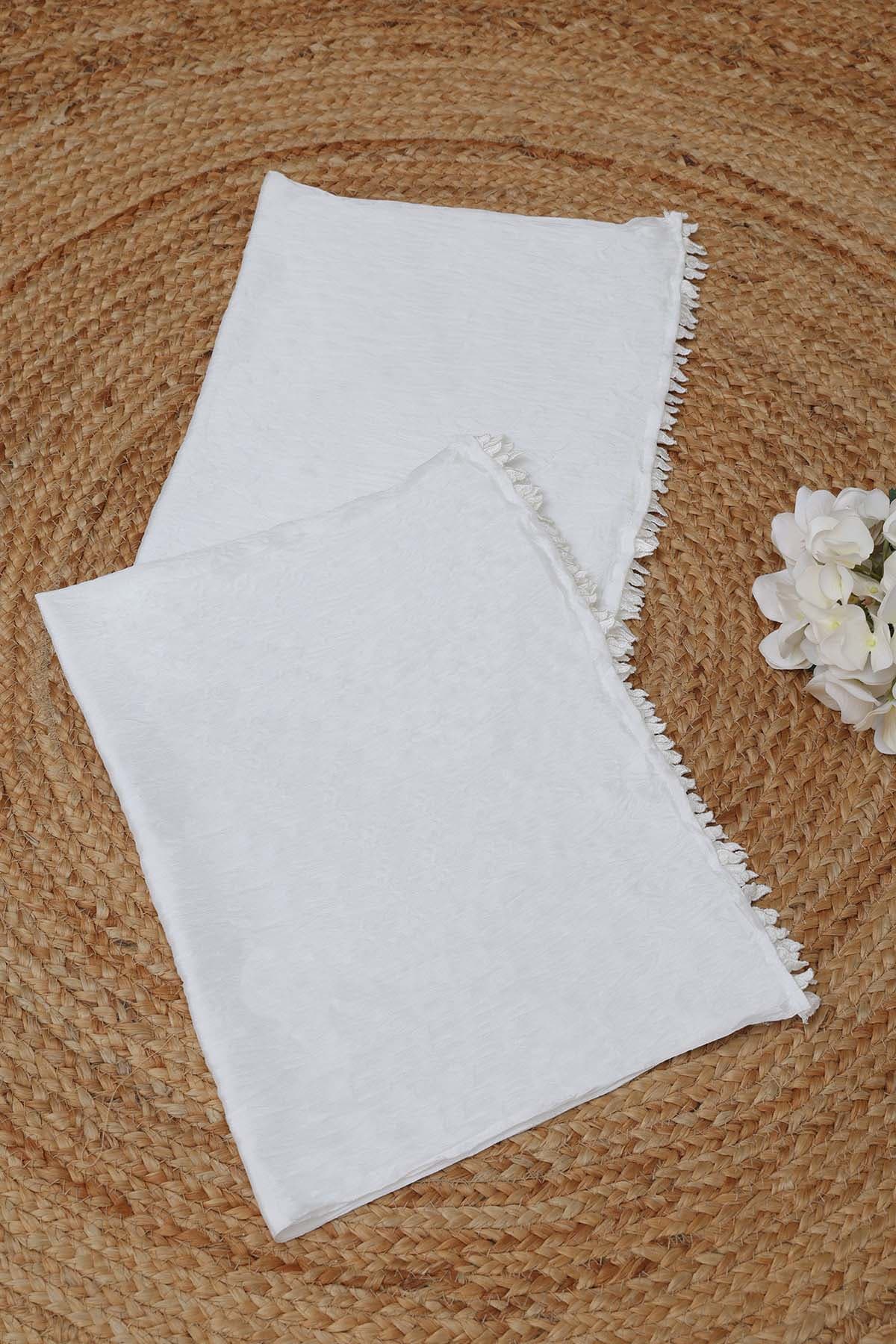 Women's White Festive Dupatta