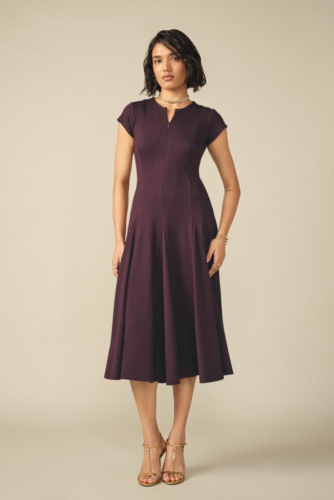 Women's Purple Casual Regular Fit Solid Dress