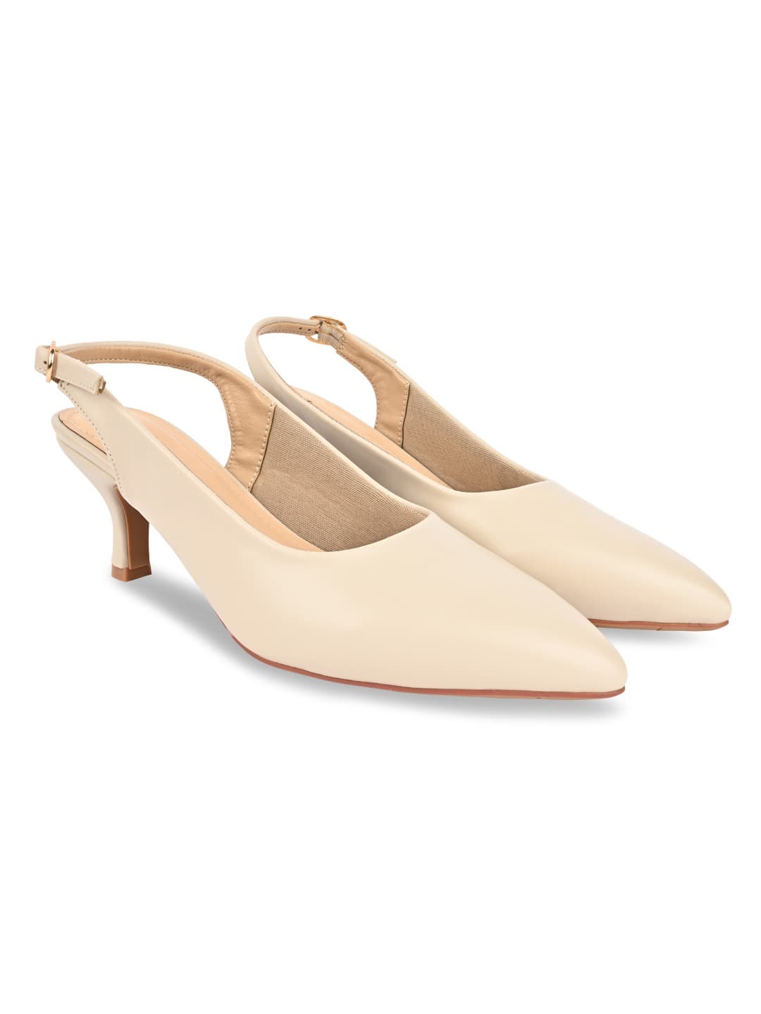 Women's Beige Casual Stilettoes Heel Synthetic Pump Heels