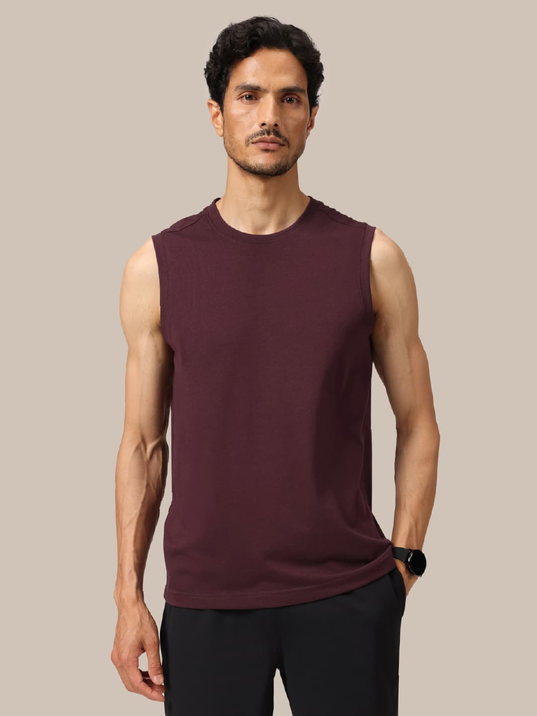 Men's Red Regular Fit Casual The Cotton Pro Muscle Tshirt