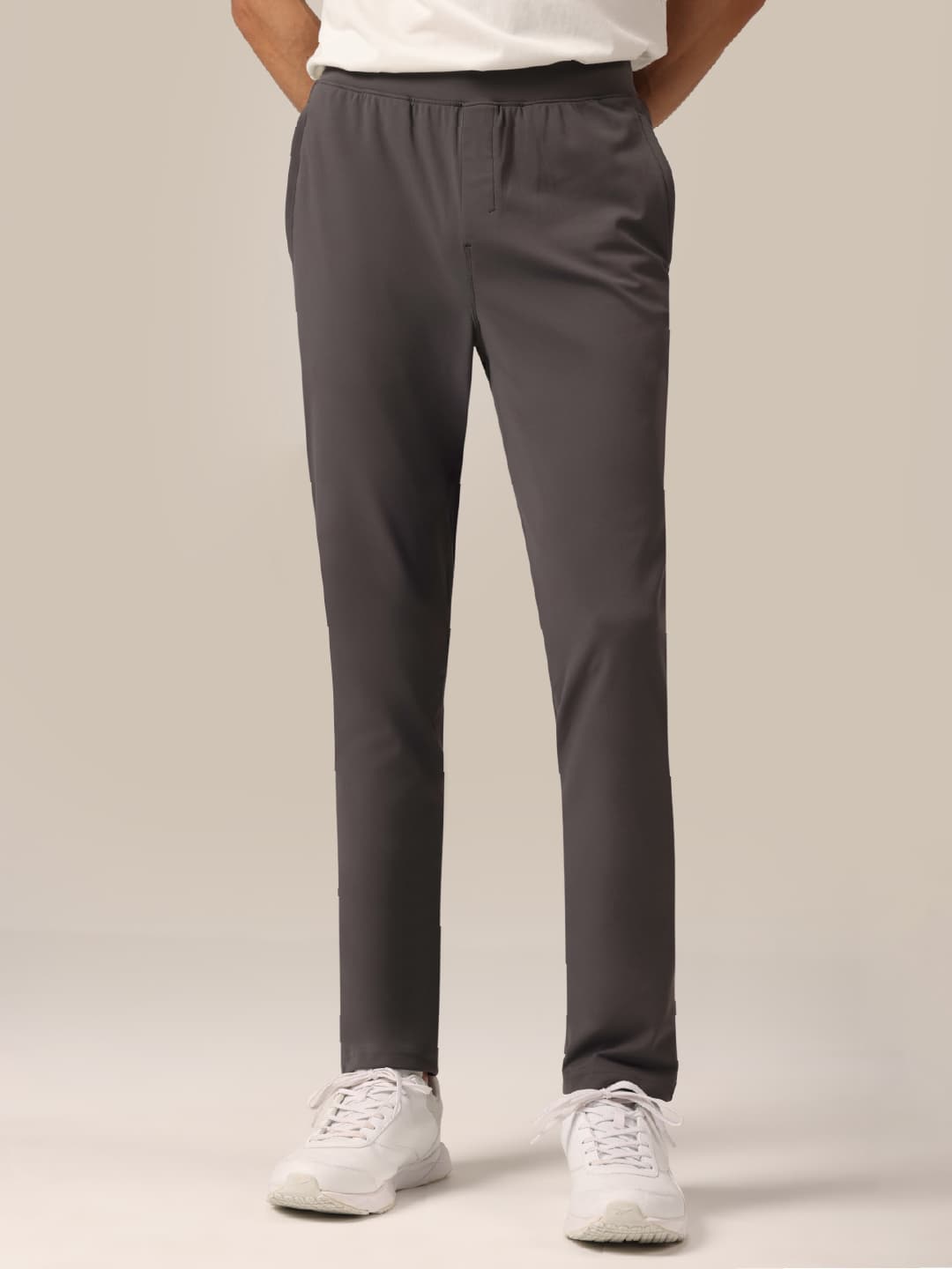 Men's Grey Regular Fit Casual The Cloud Trackpant-Tall