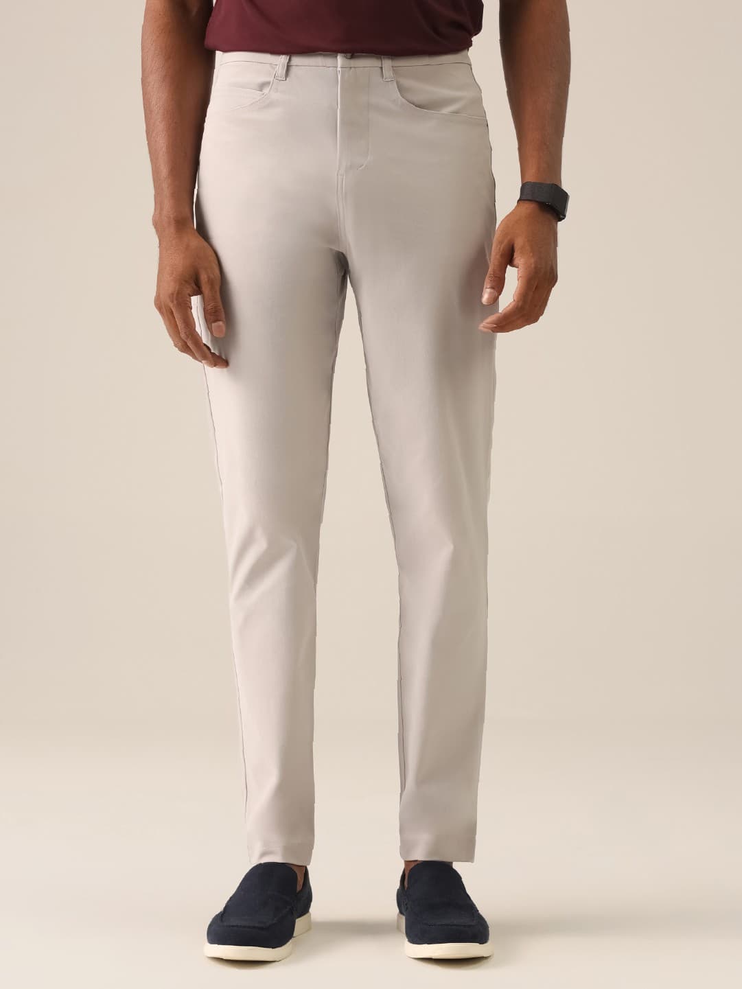 Men's Beige Tapered Fit Formal The Legendary Trouser - Tall Length