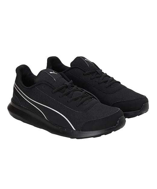 Men's Black Round Toe Low-Top Mesh Running Sport Shoes